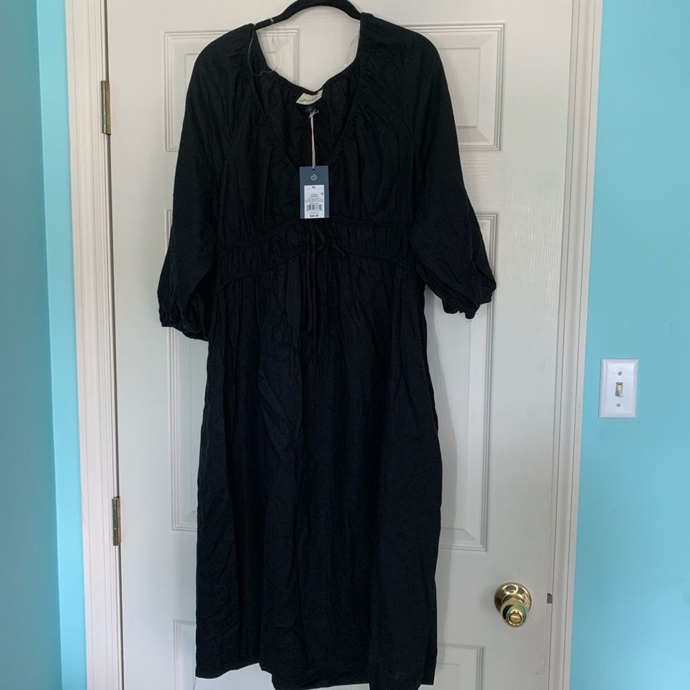 NEW Universal Thread Tie-Front Puff 3/4 Sleeve Midi Dress / XL